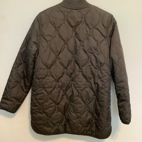 Old Navy Women's Medium Quilted Sherpa Lined Coat Dark Gray Warm Winter Jacket - Picture 5 of 11